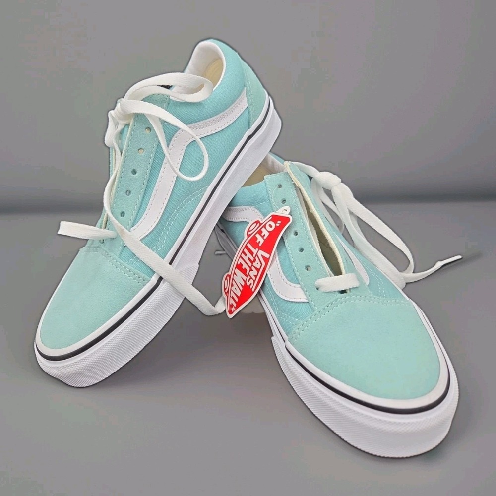 Vans Old Skool Aqua Haze Light Blue Teal Suede Canvas Women's 5.5 / Men's 4 NEW